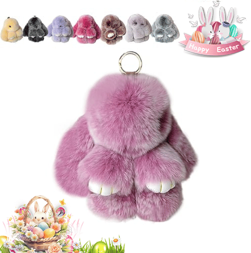 🐰Easter Cute Bunny Plush Keychain - Iron Box Gift Option, 🎁Easter Sweet Surprise