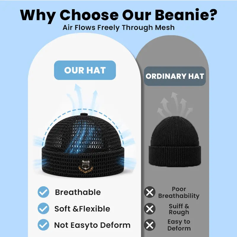 Men's 3-Pack Feather-Soft Blended Yarns Mesh Netting Beanies 🧢