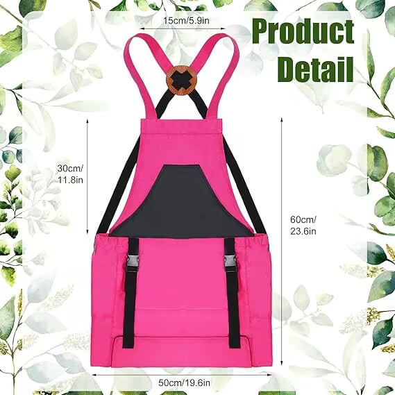 ✨Cross Back Gardening Apron With Deep Kangaroo Release Pockets