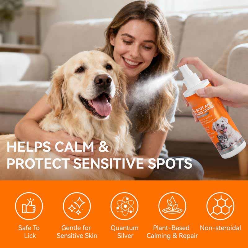 Itch Relief Spray –Vet Recommended Skin Soothing Quantum Silver Spray for Dogs & Cats