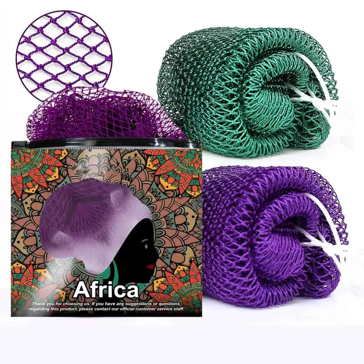 Summervibes African Exfoliating Net Bath Sponge for Deep Cleansing & Body Exfoliation