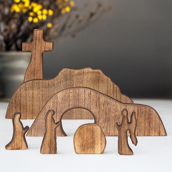 Empty Tomb Easter Scene and Cross Decoration