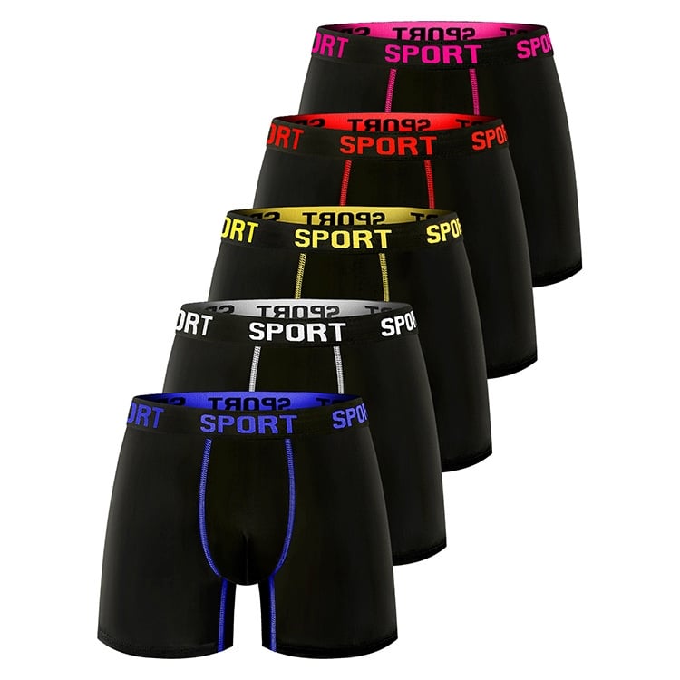 5 Pack Men's Letter Tape Boxer Brief