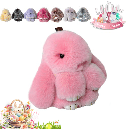 🐰Easter Cute Bunny Plush Keychain - Iron Box Gift Option, 🎁Easter Sweet Surprise