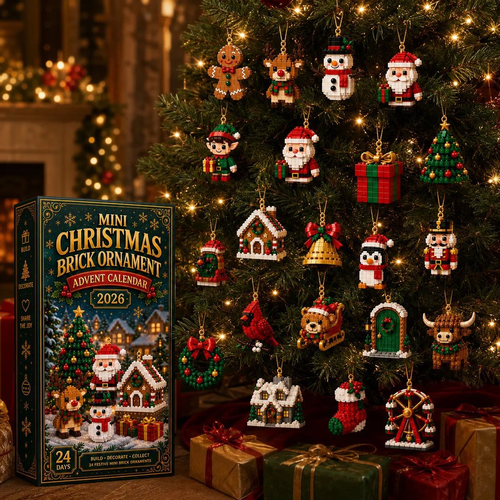 🎄24-Day Mini Christmas Brick Ornament Advent Calendar – Build, Hang & Keep 24 Holiday Ornaments 🎁✨