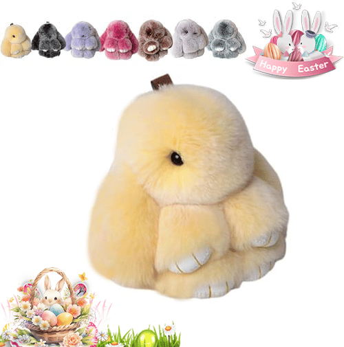 🐰Easter Cute Bunny Plush Keychain - Iron Box Gift Option, 🎁Easter Sweet Surprise