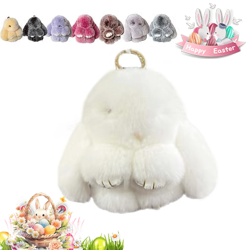 🐰Easter Cute Bunny Plush Keychain - Iron Box Gift Option, 🎁Easter Sweet Surprise