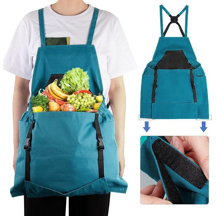 ✨Cross Back Gardening Apron With Deep Kangaroo Release Pockets