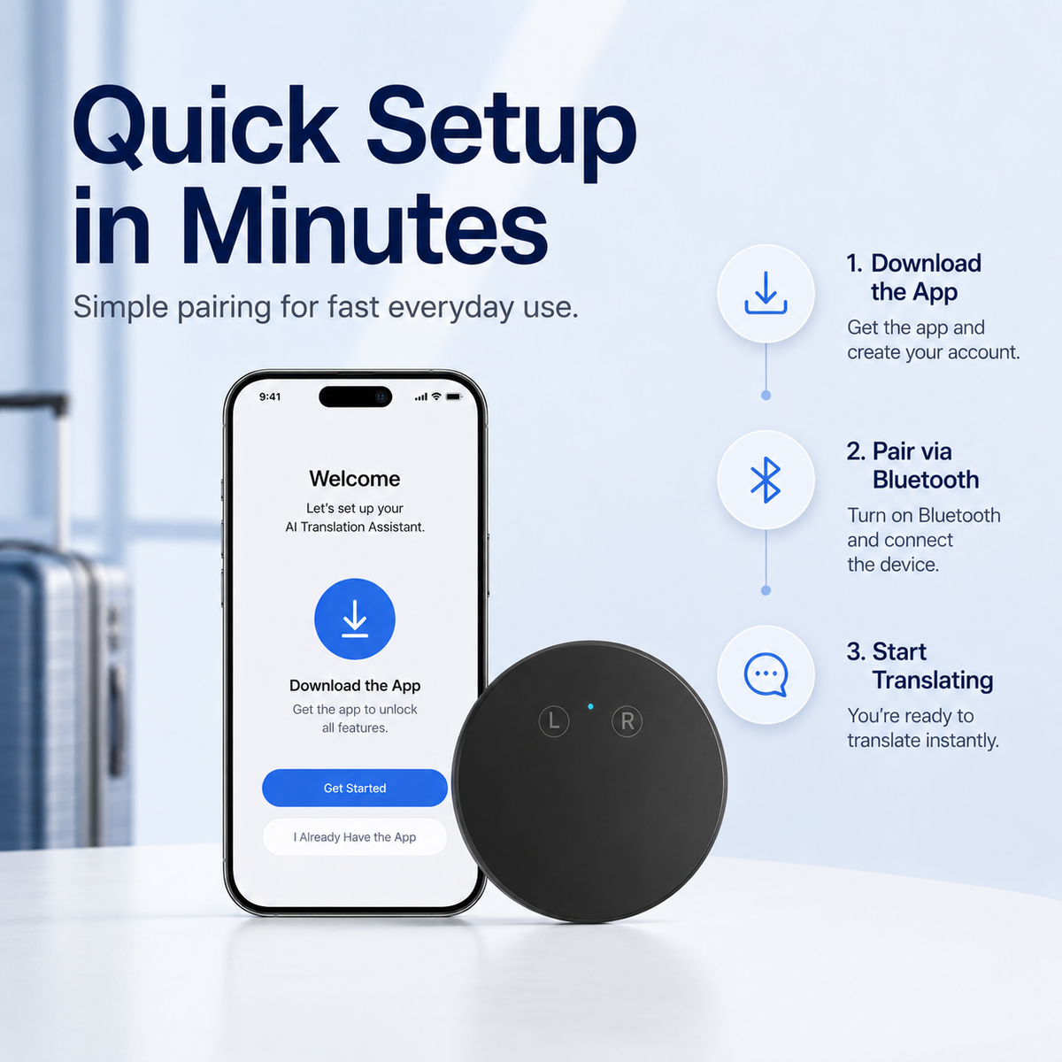 🔥🔥AI Language Translator Device – Real-Time Two-Way Voice Translator with Multi-Language Support