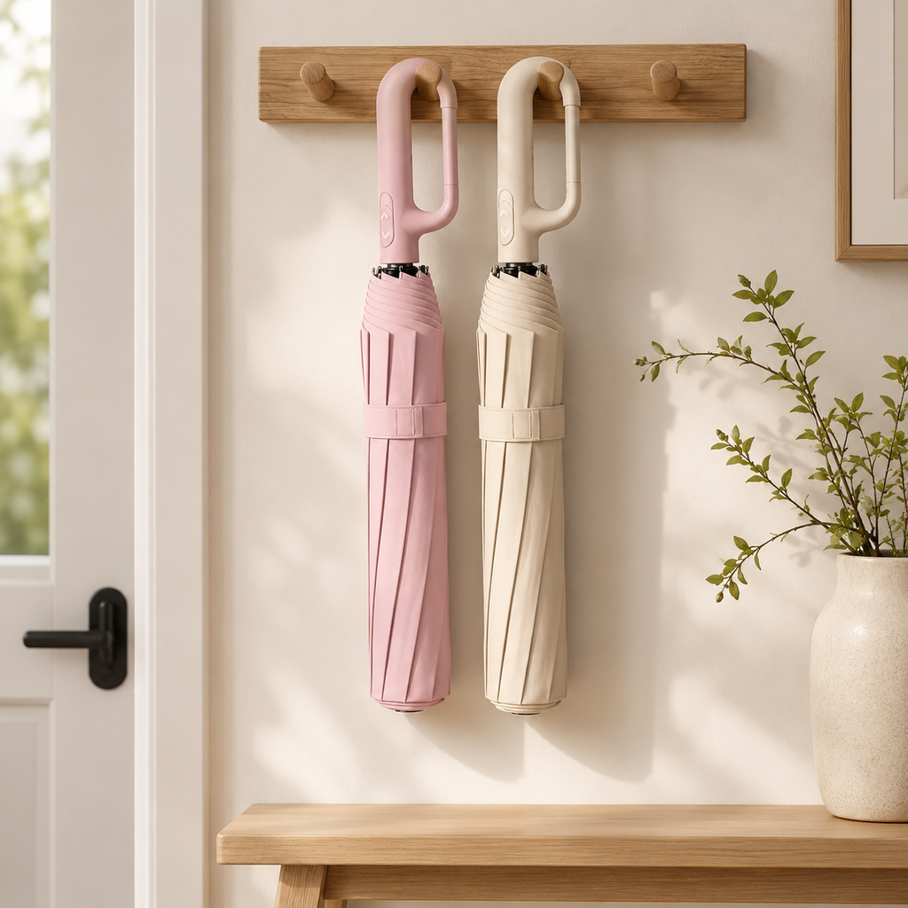 ☂️🌧️ Portable Automatic Folding Umbrella – Windproof & Waterproof with Loop Buckle 🌬️✨
