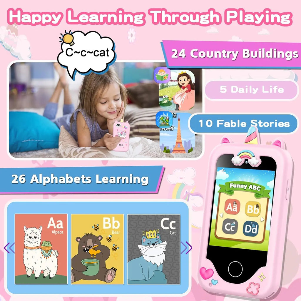 📱📸 Smartphones for children, featuring an HD touchscreen, dual cameras, and built-in MP3 player and games. 🎵🎮
