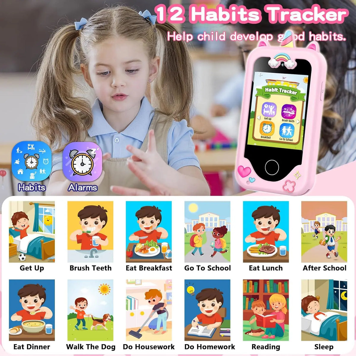📱📸 Smartphones for children, featuring an HD touchscreen, dual cameras, and built-in MP3 player and games. 🎵🎮