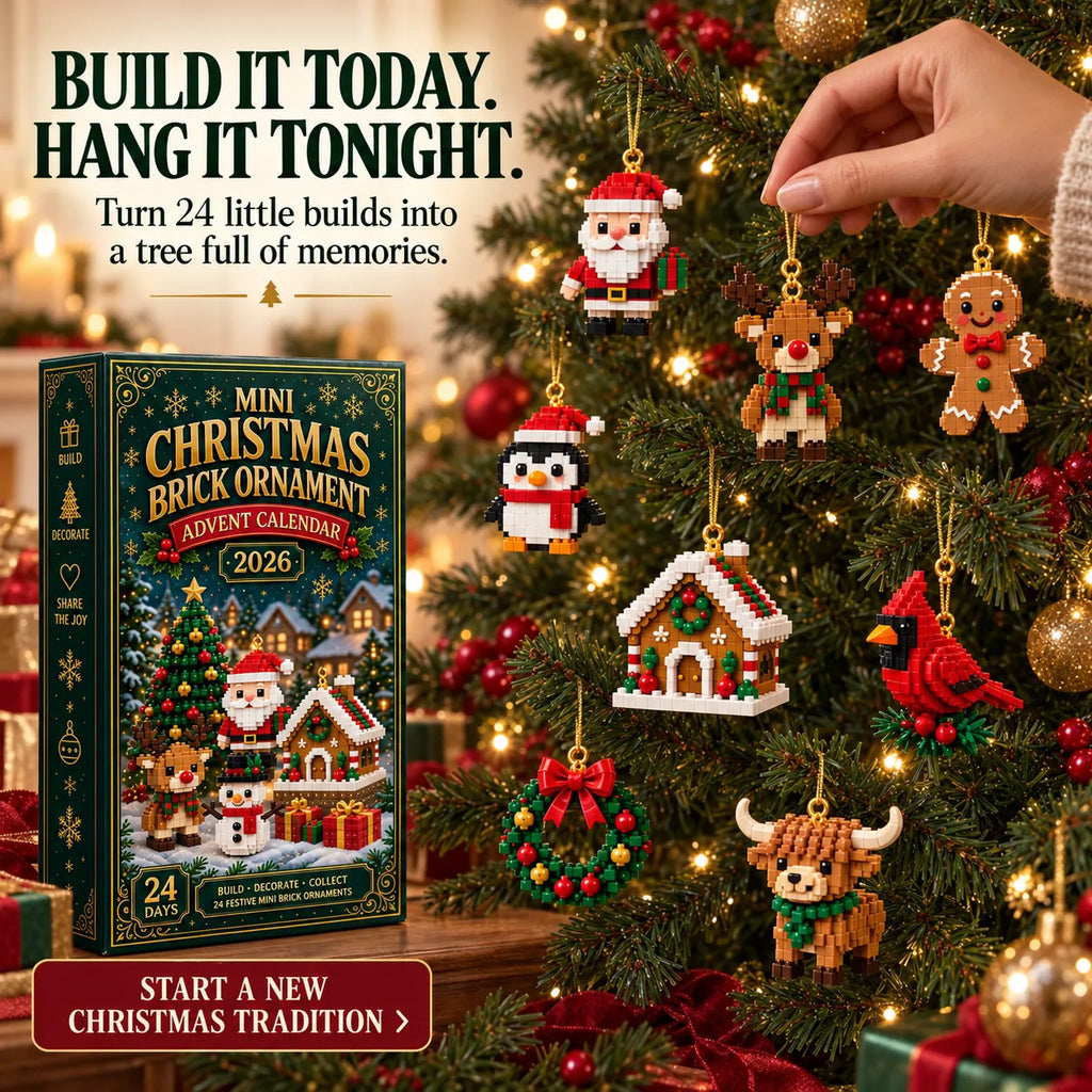 🎄24-Day Mini Christmas Brick Ornament Advent Calendar – Build, Hang & Keep 24 Holiday Ornaments 🎁✨