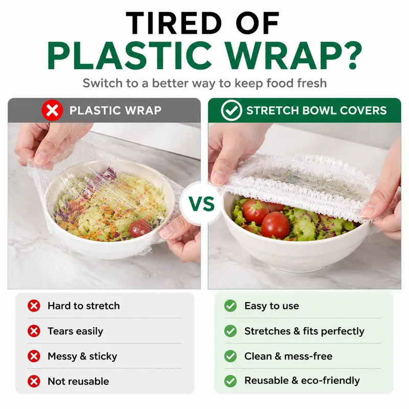 🔥🔥LAST DAY 49% OFF🔥🍽️ Elastic Stretch Bowl Covers 🔁Disposable Microwave Safe Food Storage Covers