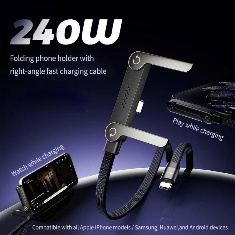 ⚡️240w super fast charging📱Invisible Holder Charger Cable with Stand