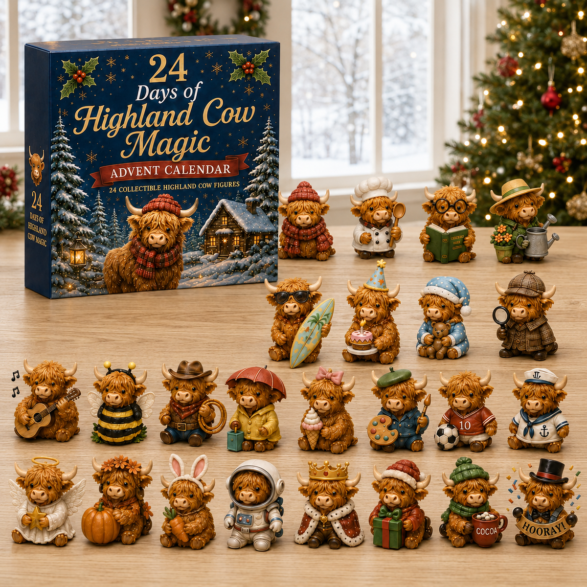 🔥 LAST DAY 50% OFF – 🐮 24 Days of Highland Cow Advent Calendar 🎄🎁✨