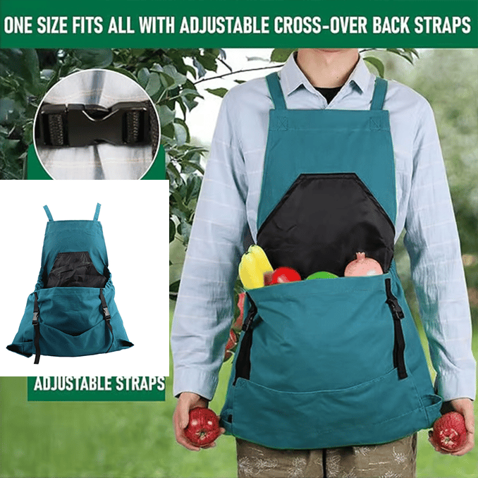 ✨Cross Back Gardening Apron With Deep Kangaroo Release Pockets
