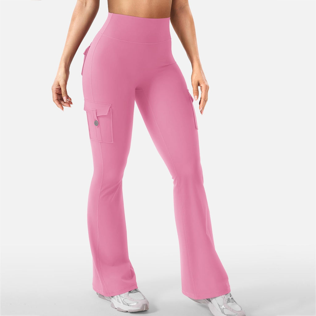 Cargo-Style High-Waist Flare Leggings
