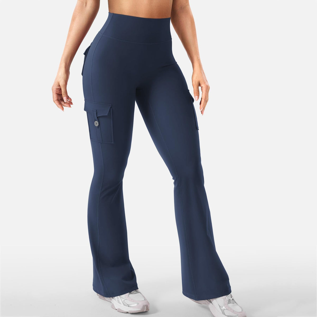 Cargo-Style High-Waist Flare Leggings