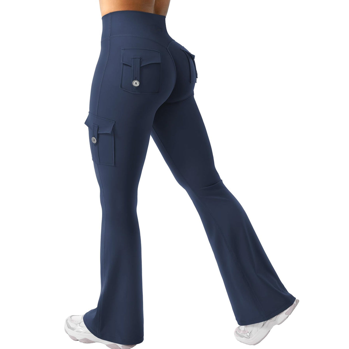 Cargo-Style High-Waist Flare Leggings