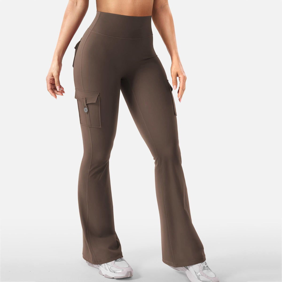 Cargo-Style High-Waist Flare Leggings