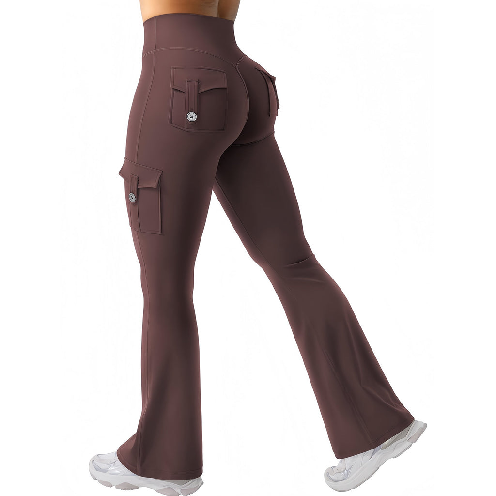 Cargo-Style High-Waist Flare Leggings